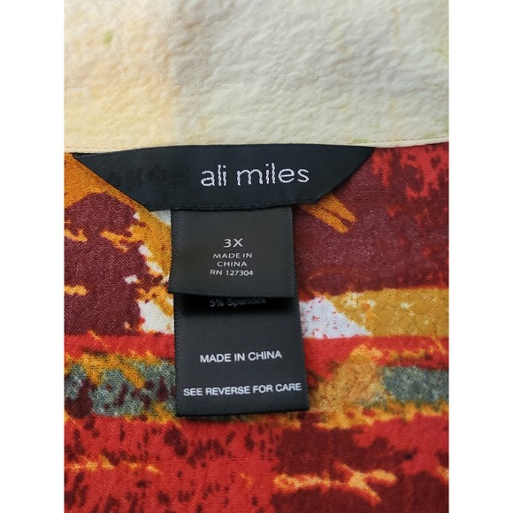 Ali Miles 3X Art to‎ Wear Jacket Button Front Collared Multicolor Abstract - Picture 3 of 10